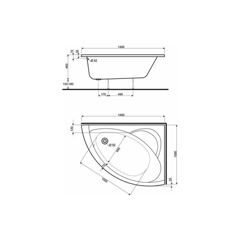 KOŁO NEO PLUS wanna asymetryczna prawa 140x100cm- XWA0740000