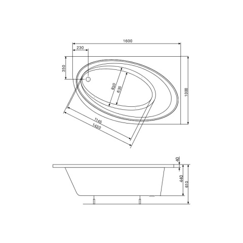 ROCA ORBITA wanna asymetryczna prawa 160x100cm- A24T225000