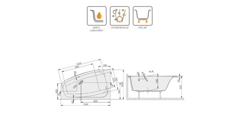 SANPLAST WAL/FREE+STW wanna 140x100cm 610-040-0840-01-000