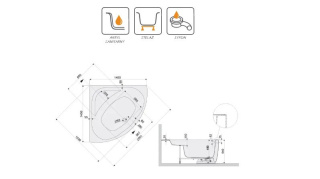 SANPLAST WS/LUXO+STW wanna 145x145cm 610-370-0310-01-000