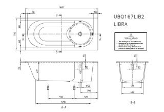 VILLEROY & BOCH LIBRA wanna 160x70 UBQ167LIB2V