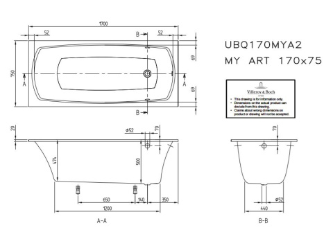 VILLEROY & BOCH MY ART wanna 170x75 UBQ170MYA2V