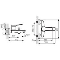 FERRO Stratos Black bateria wannowa ścienna-BSC1BL