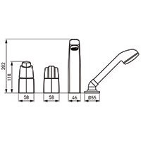 FERRO Metalia 56 Bateria wannowa wielootworowa-56345.0