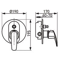 FERRO Metalia 56 Bateria wannowo-natryskowa-56050R.0