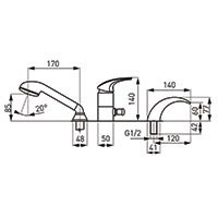 FERRO Metalia 57 Bateria wannowa wielootworowa-57047.0