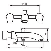 FERRO Metalia 57 Bateria wannowa-57220.0