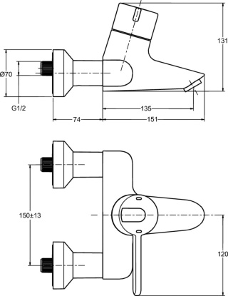 IDEALSTANDARD CERAPLUS bateria termostatyczna wannowa-A4162