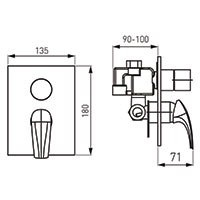 FERRO Metalia 57 Bateria wannowo-natryskowa-57050R.0