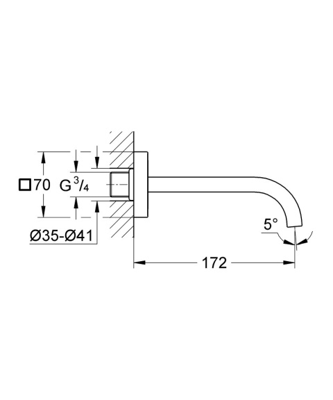 GROHE ALLURE wylewka wannowa 3/4″-13264000