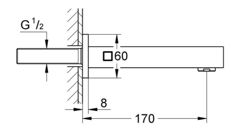 GROHE EUROCUBE wylewka wannowa-13303DC0