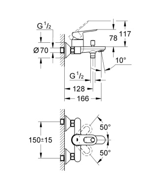 GROHE START LOOP jednouchwytowa bateria wannowa-23355000