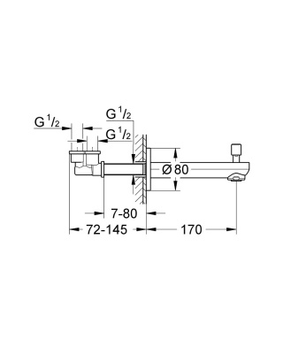 GROHE EUROSMART COSMOPOLITAN wylewka wannowa-13262000