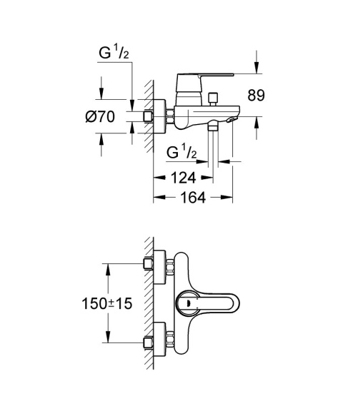 GROHE GET jednouchwytowa bateria wannowa-23230000