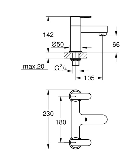 GROHE GET dwuuchwytowa bateria wannowa 1/2"-25134000