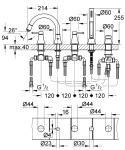 GROHE GRANDERA 5-otworowa bateria wannowa-19919000