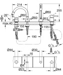 GROHE GRANDERA 4-otworowa bateria wannowa-19936IG0