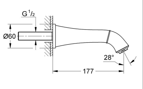 GROHE GRANDERA wylewka wannowa-13341IG0