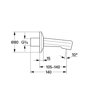 GROHE wylewka wannowa 3/4″-13540000