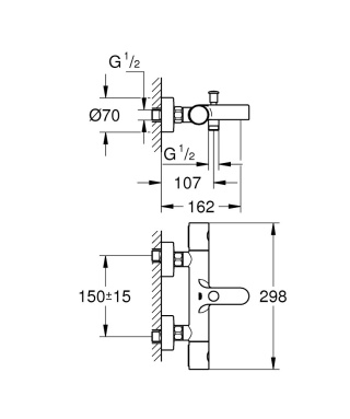 GROHE GROHTHERM 800 COSMOPOLITAN bateria wannowa-34766000