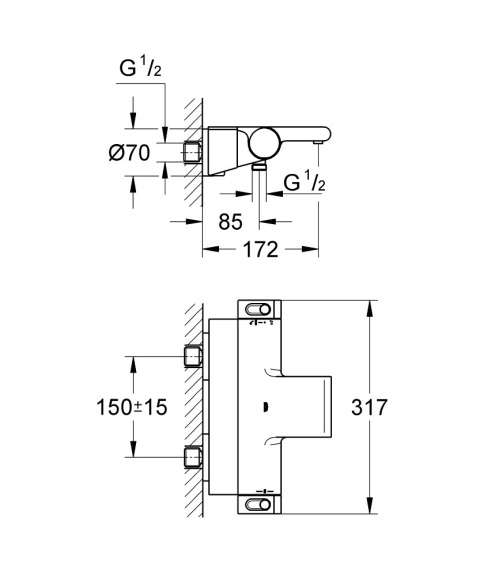 GROHE GROHTHERM 2000 bateria wannowa-34464001