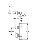 GROHE GROHTHERM CUBE bateria wannowa z termostatem-34497000