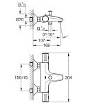 GROHE GROHTHERM 800 bateria wannowa z termostatem-34576000