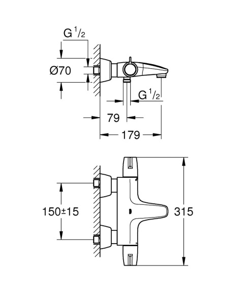 GROHE GROHTHERM SPECIAL bateria wannowa z termostatem-34665000