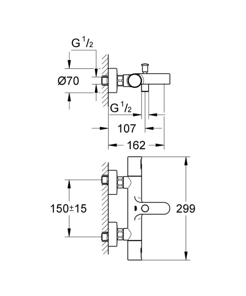 GROHE PRECISION JOY bateria wannowa z termostatem-34337000