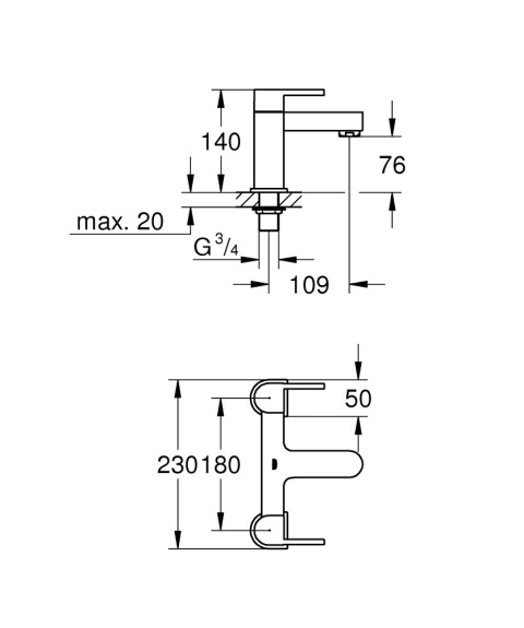 GROHE PLUS dwuuchwytowa bateria wannowa-25132003