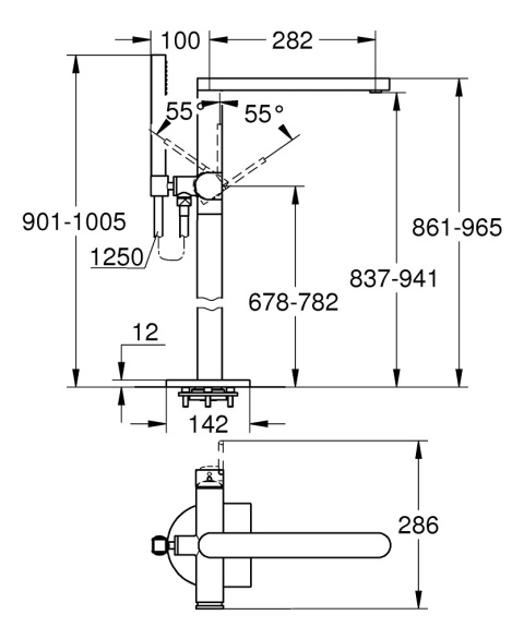 GROHE PLUS wolnostojąca bateria wannowa-23846DC3