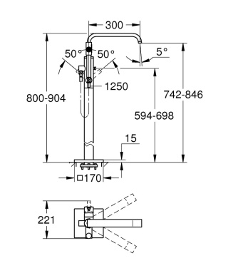 GROHE ALLURE wolnostojąca bateria wannowa-32754002