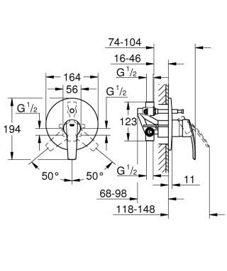 GROHE START jednouchwytowa bateria wannowa-23558001