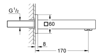 GROHE EUROCUBE wylewka wannowa-13303000