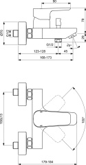 IDEALSTANDARD CERAPLAN III bateria wannowa stojąca-B0718