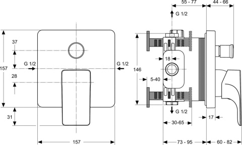 IDEALSTANDARD STRADA bateria wannowa podtynkowa-A5853