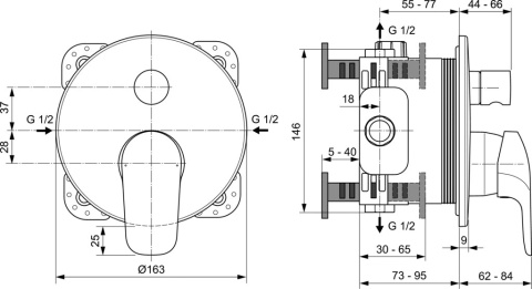 IDEALSTANDARD CERAFLEX bateria wannowa podtynkowa-A6725