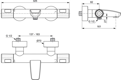 IDEALSTANDARD CERATHERM T100 bateria termostatyczna-A7238