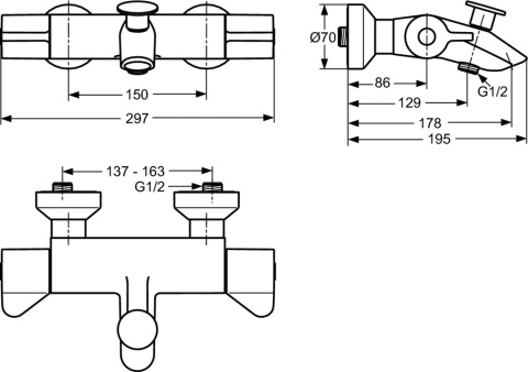 IDEALSTANDARD CERAPLUS bateria termostatyczna wannowa-A4094