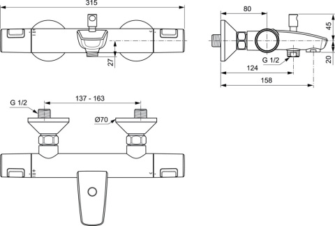 IDEALSTANDARD CERATHERM T25 bateria termostatyczna-A7206