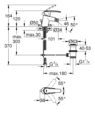 GROHE Start bateria bidetowa, DN 15 Rozmiar S-32560001