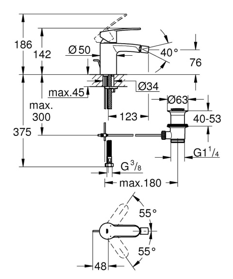 GROHE Eurostyle Cosmopolitan bateria bidetowa-33565002