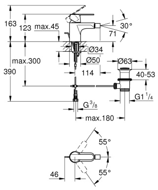 GROHE Get jednouchwytowa bateria bidetowa-32885000