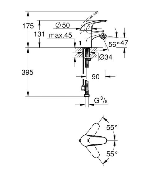 GROHE Swift jednouchwytowa bateria bidetowa-23267000