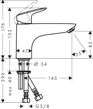 HANSGROHE Logis Jednouchwytowa bateria wannowa-71311000