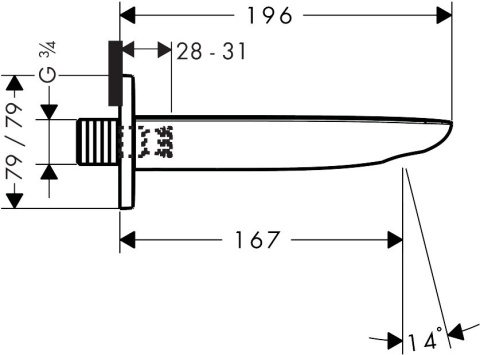 HANSGROHE PuraVida Wylewka wannowa-15412000