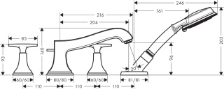 HANSGROHE Metropol Classic 4-otworowa bateria-31449090