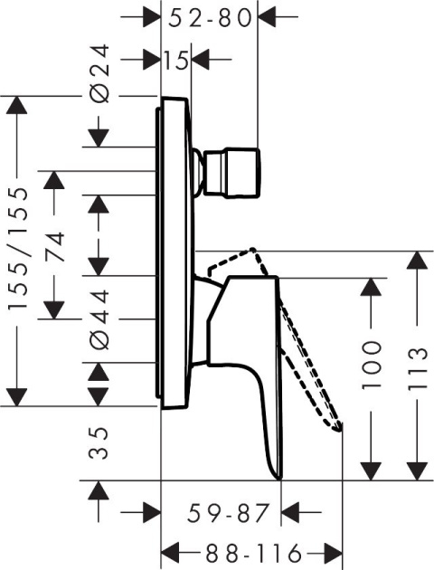 HANSGROHE Talis E Jednouchwytowa bateria wannowa-71745000