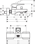 HANSGROHE Metropol Jednouchwytowa bateria wannowa-74540000