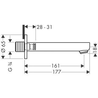 HANSGROHE Metris S Wylewka wannowa-14420000